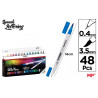 Rotuladores lettering doble punta 48 colores
