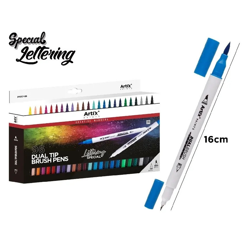 Rotuladores lettering doble punta 96 colores