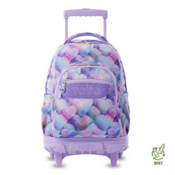 Mochila de ruedas TOTTO 4MM corazones pastel