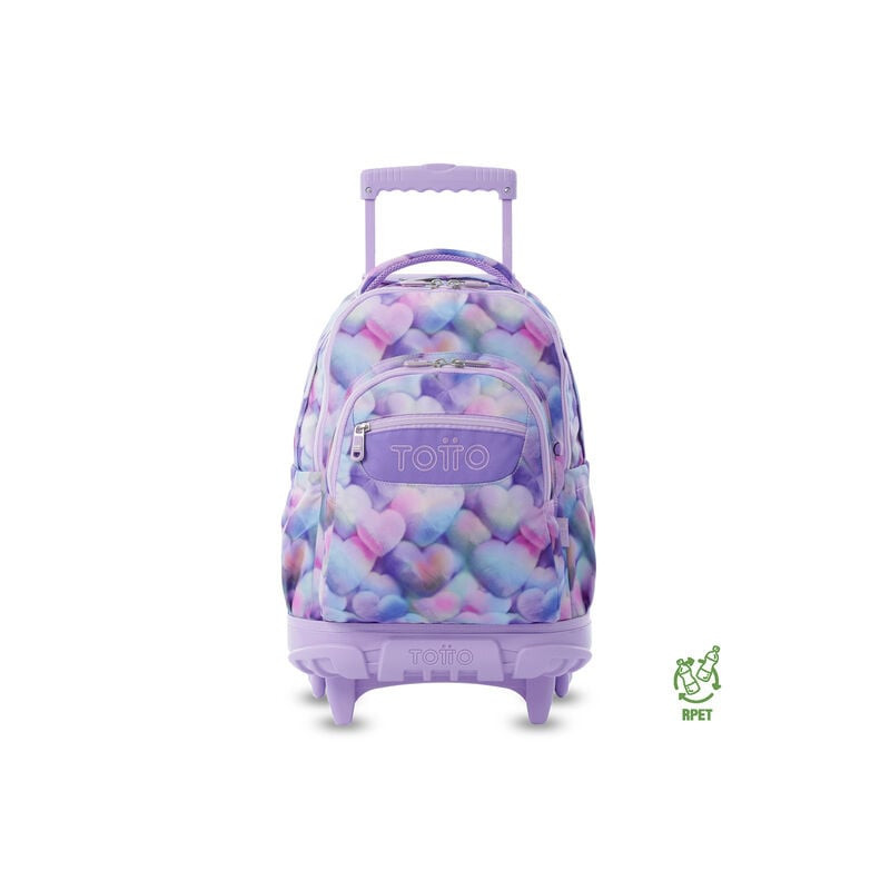 Mochila de ruedas TOTTO 4MM corazones pastel