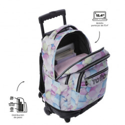 Mochila de ruedas TOTTO 0LF purpurina spong